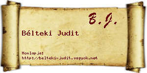 Bélteki Judit névjegykártya