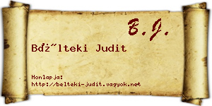 Bélteki Judit névjegykártya